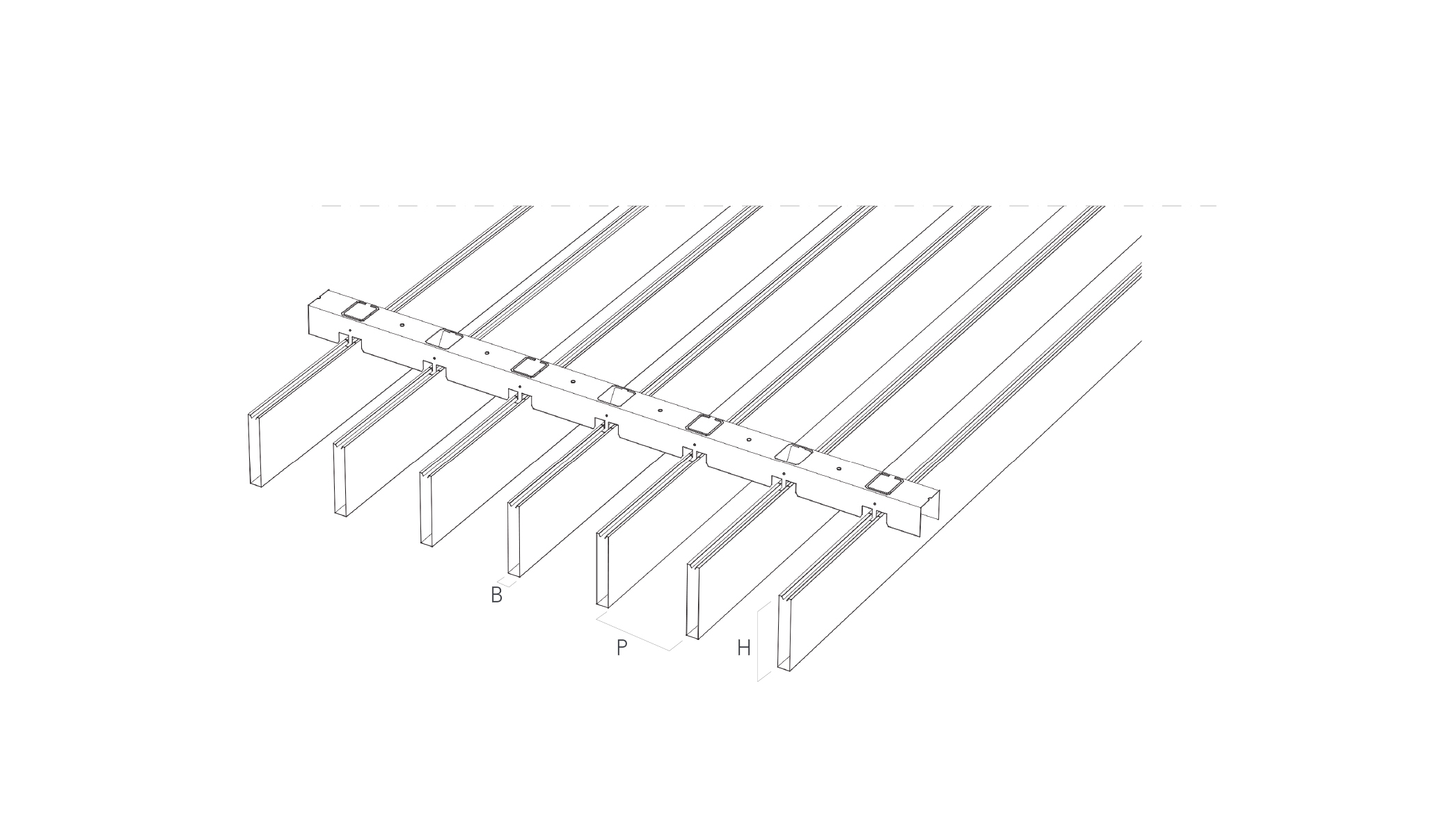 Baffle open ceiling: acoustic baffle 100% Recyclable - CEIR